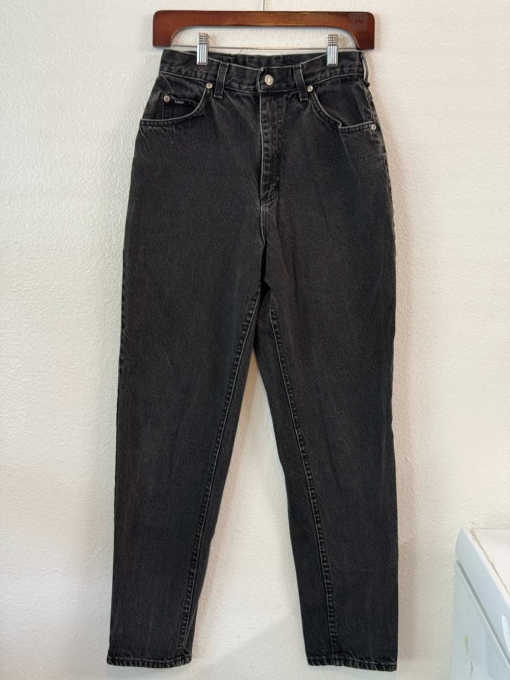 VTG 90s Lee Women's Sz 10 Med High-Rise Black Jeans Tapered Fit‎ Classic USA
